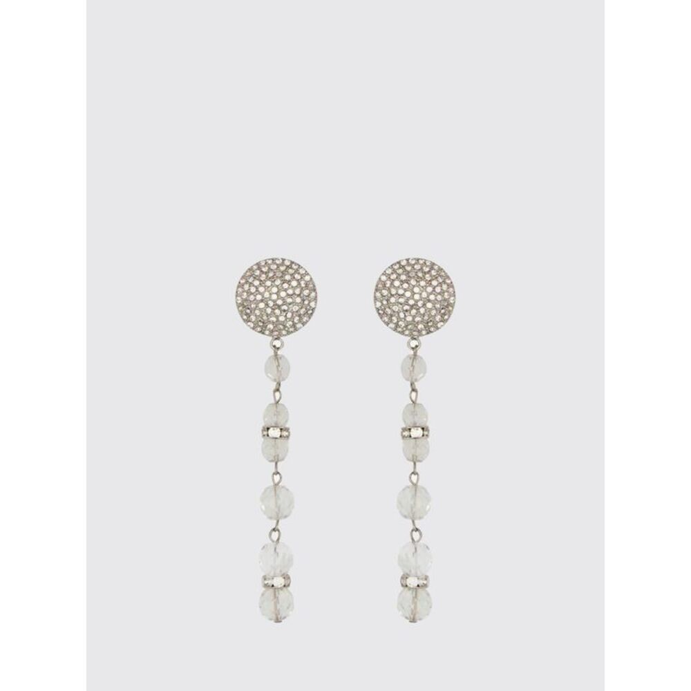 Alessandra Rich Women Alessandra Rich Brass Earrings With Set Rhinestones